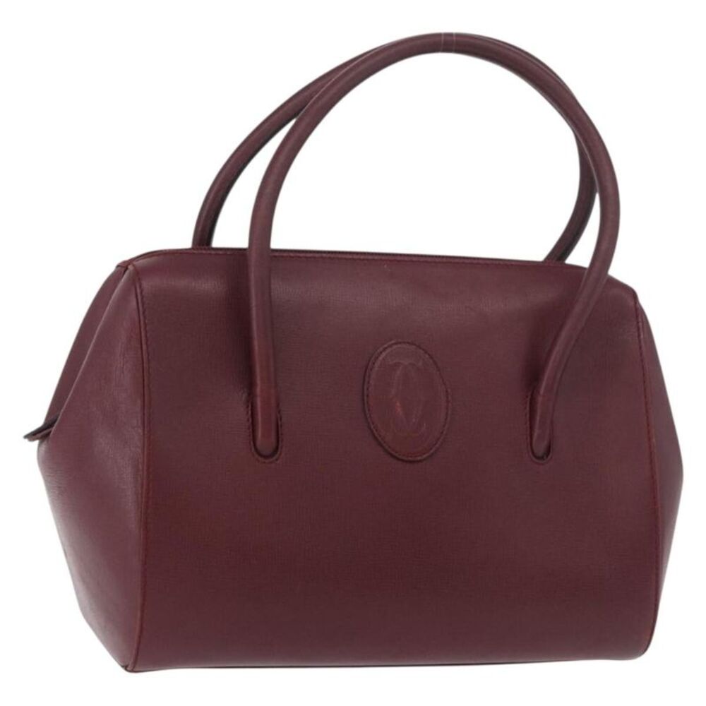 Cartier Must Line Leather Burgundy Leather Handbag